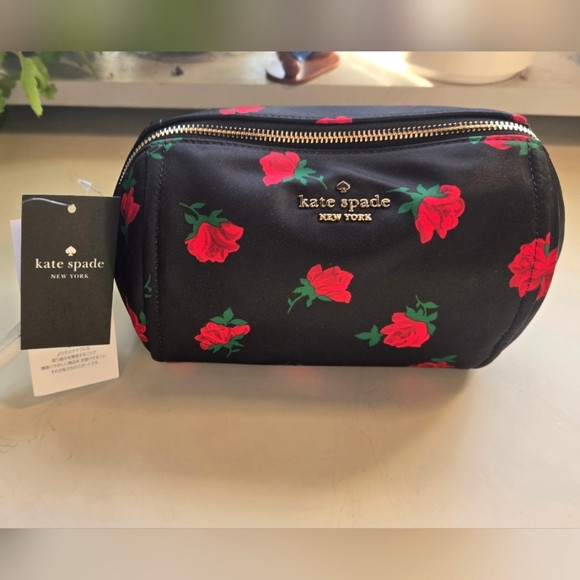 Kate Spade Chelsea Rose Cosmetic Case - Black and Red - Picture 3 of 5